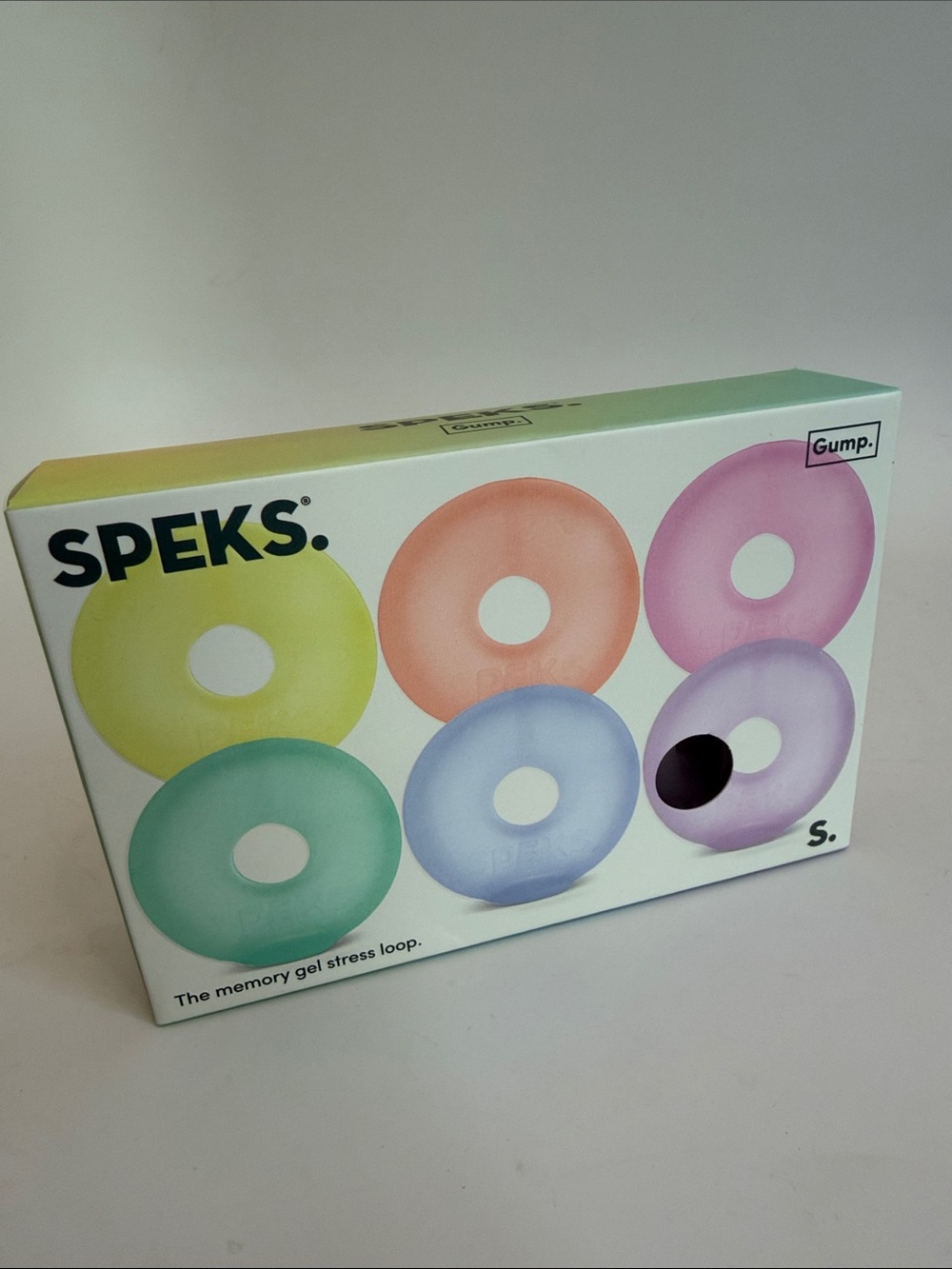 SPEKS Gump Miniature Memory Gel Stress Loops 6 Pack Pink Blue Green Purple Mini
